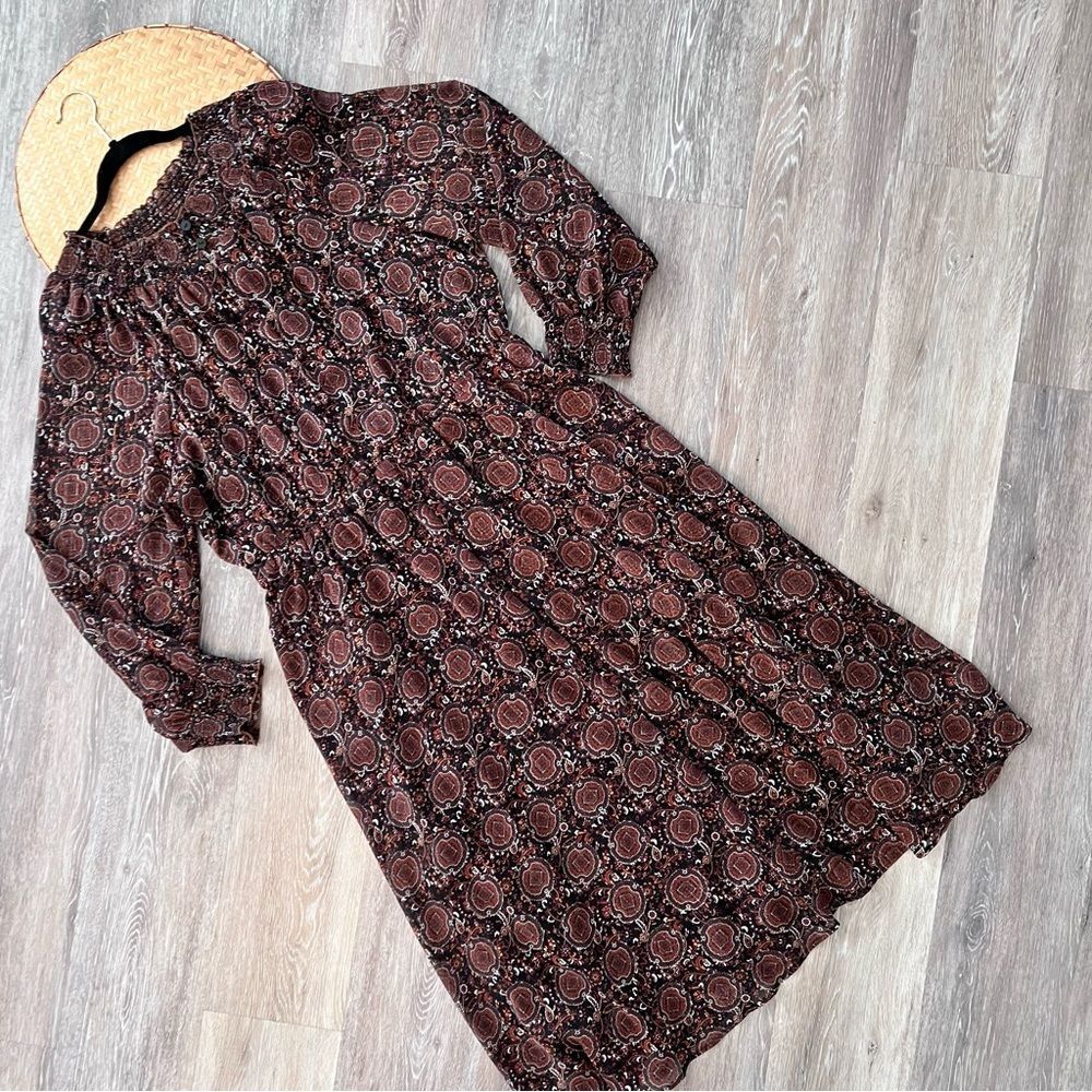 Girl with curves medallion boho peasant midi dress‎